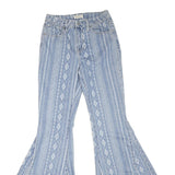 SHYANNES Womens Jeans Blue Regular Flared Denim Medium W26 L35 Patterned