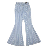 SHYANNES Womens Jeans Blue Regular Flared Denim Medium W26 L35 Patterned