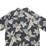 CROFT & BARROW Mens Blue Beige Hawaiian Shirt L Cotton Blend Summer Casual