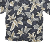 CROFT & BARROW Mens Blue Beige Hawaiian Shirt L Cotton Blend Summer Casual