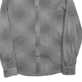 ARMANI EXCHANGE Mens Black Grey Cotton Blend Patterned Shirt L Long Sleeve