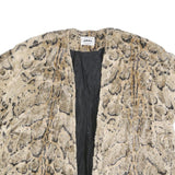 GILDA Womens Beige & Brown Animal Print Jacket L Polyester Blend Short Sleeve