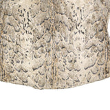 GILDA Womens Beige & Brown Animal Print Jacket L Polyester Blend Short Sleeve