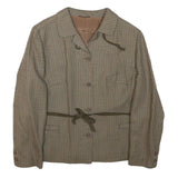 EUSON Womens Brown Wool Button Jacket M Houndstooth Classic Tailored