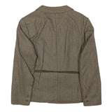 EUSON Womens Brown Wool Button Jacket M Houndstooth Classic Tailored