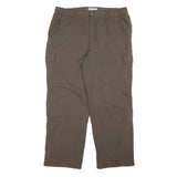 COLUMBIA Lined Womens Brown Regular Cargo Trousers W35 L29 Outdoor Zip Pocket