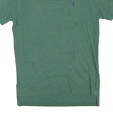 POLO RALPH LAUREN Mens Green Short Sleeve Plain S Polo Shirt Cotton Blend