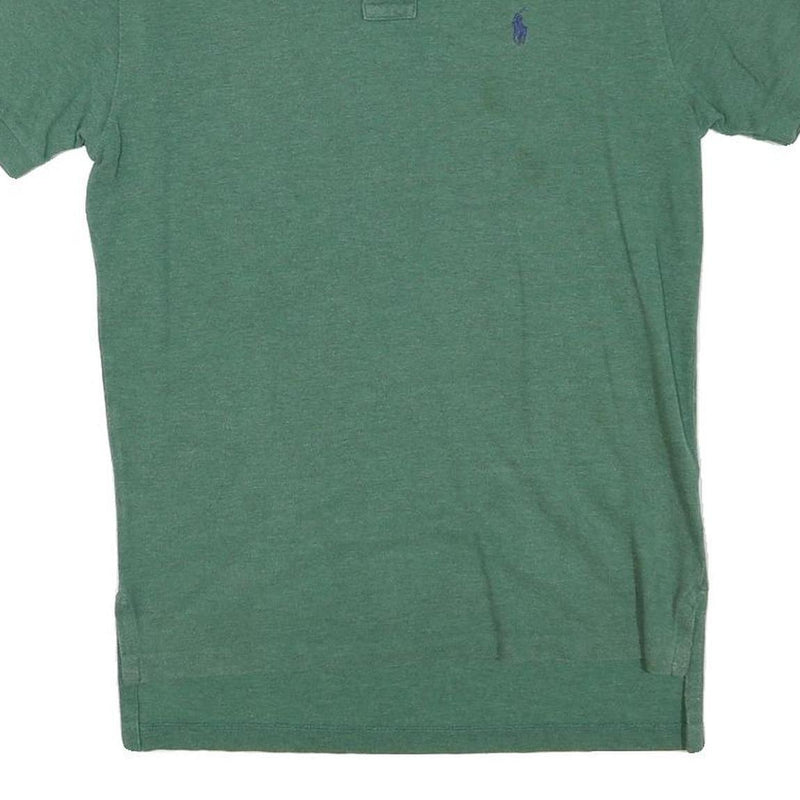 POLO RALPH LAUREN Mens Green Short Sleeve Plain S Polo Shirt Cotton Blend