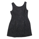 MONSOON Womens Black Glitter Floral Sleeveless Mini Dress Polyester Blend UK 12