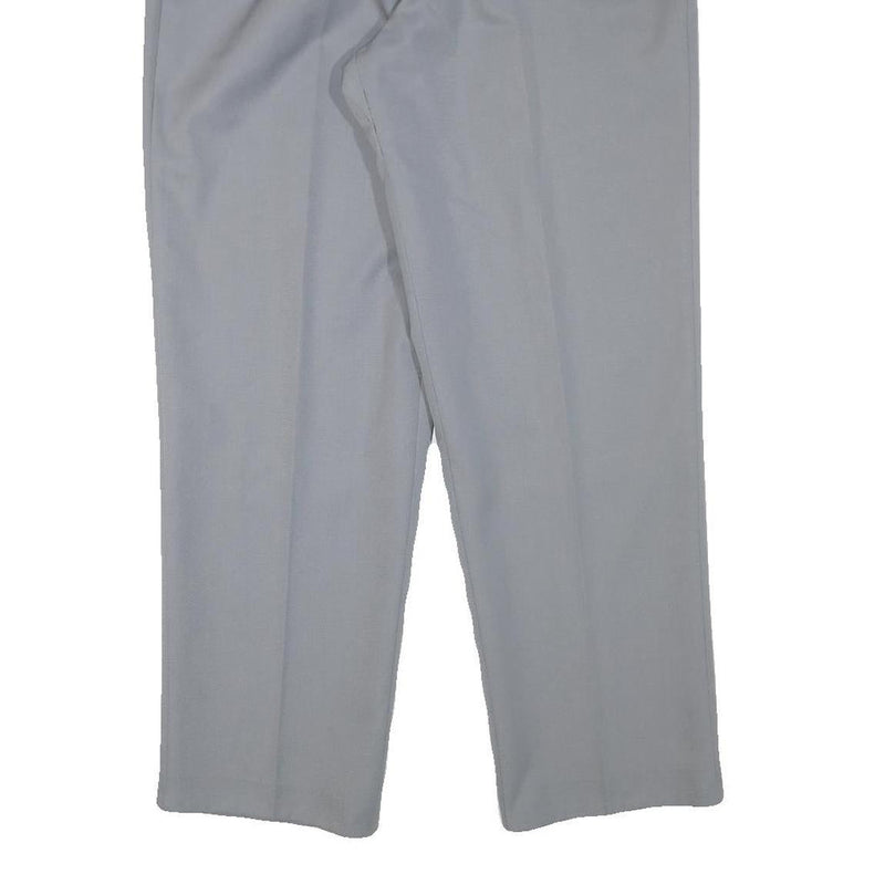 Womens Relaxed Fit Wool Blend Grey Trousers W32 L29 Zip Closure Elegant