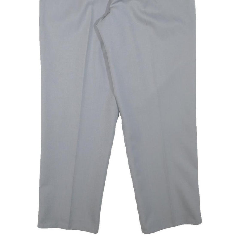 Womens Relaxed Fit Wool Blend Grey Trousers W32 L29 Zip Closure Elegant