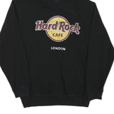 HARD ROCK CAFE Mens Black London Pullover Hoodie L Cotton Blend Casual