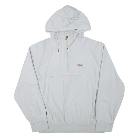 FILA Mens White Hooded Jacket 2XL Polyester Blend Zip Casual Sportswear