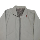 BEWARE OF ANIMALS Mens Grey Jacket L Polyester Blend Plain Zip Casual Outerwear