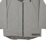 BEWARE OF ANIMALS Mens Grey Jacket L Polyester Blend Plain Zip Casual Outerwear