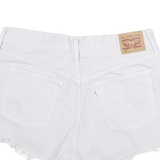 LEVI'S Womens White Cotton Blend Casual Shorts XL W32 Frayed Hem Denim Style