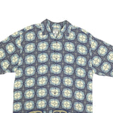 BUGLE BOY Mens Blue & Cream Abstract Pattern Short Sleeve Shirt M Summer Casual