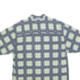 BUGLE BOY Mens Blue & Cream Abstract Pattern Short Sleeve Shirt M Summer Casual