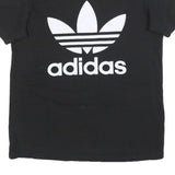 ADIDAS Womens Black Logo Graphic T-Shirt UK 6 Short Sleeve Crew Neck Cotton