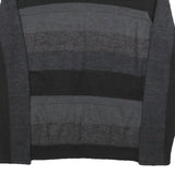 CALVIN KLEIN Mens Black & Grey Patterned Wool Blend Jumper Crew Neck Basic Knit