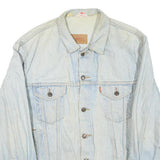 LEVI'S Mens Blue Denim Jacket L Cotton Blend Button Closure Casual Wear