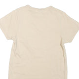 ELLESSE Womens Beige Cotton Blend T-Shirt M Short Sleeve Crew Neck Logo Print