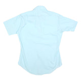 SEARS Mens Blue Plain Shirt XL Polyester Blend Button Collar Short Sleeve