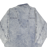Womens Blue Cotton Blend Denim Jacket XL Button Closure Plain Vintage Style