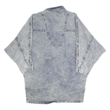 Womens Blue Cotton Blend Denim Jacket XL Button Closure Plain Vintage Style