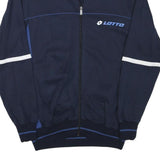 LOTTO Mens Navy Blue Track Jacket M Cotton Blend Zip Athletic Sportswear