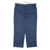 DICKIES Mens Cotton Blend Navy Regular Fit Straight Leg Trousers W38 L27
