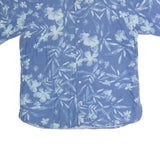 ZEGNAS Mens Blue & White Floral Cotton Blend Shirt XL Dress Casual Summer