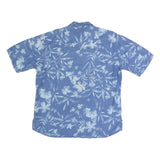 ZEGNAS Mens Blue & White Floral Cotton Blend Shirt XL Dress Casual Summer