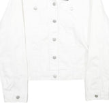 CALVIN KLEIN JEANS Womens White Cotton Denim Jacket M Button Plain Button