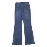 ANGEL KISS Womens Jeans Blue Regular Bootcut Denim Medium W27 L31 Floral
