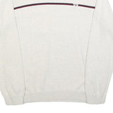 CHAPS Mens White & Navy Plain Cotton Crew Neck Basic Knit Jumper M