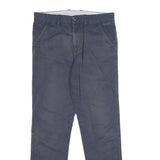 KICKERS Mens Cotton Navy Blue Regular Fit Straight Trousers W30 L28 Casual Zip