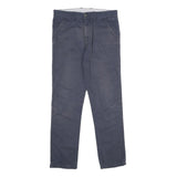 KICKERS Mens Cotton Navy Blue Regular Fit Straight Trousers W30 L28 Casual Zip