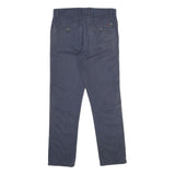 KICKERS Mens Cotton Navy Blue Regular Fit Straight Trousers W30 L28 Casual Zip
