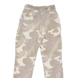 HOLISTER Mens Cotton Blend Beige & Cream Camo Regular Tapered Trousers W28 L29