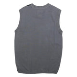 BTUGAN Mens Grey Purple Black Argyle Cotton Sleeveless V-Neck Jumper M Stylish