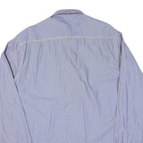 NAPAPIJRI Mens Blue & White Striped Cotton Blend Shirt L Casual Long Sleeve