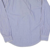 NAPAPIJRI Mens Blue & White Striped Cotton Blend Shirt L Casual Long Sleeve