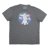 FIFTHSUN Mens Grey NASA Graphic T-Shirt L Short Sleeve Crew Neck Cotton