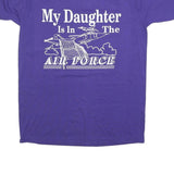 JERZEES Womens Purple T-Shirt M Short Sleeve Crew Neck Air Force Graphic