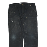 CARHARTT Mens Cotton Blend Black Regular Fit Straight Leg Trousers W40 L34