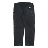 CARHARTT Mens Cotton Blend Black Regular Fit Straight Leg Trousers W40 L34