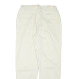 UPTODATE Womens Relaxed White Cotton Blend Trousers W30 L30 Zip Casual Comfort