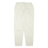 UPTODATE Womens Relaxed White Cotton Blend Trousers W30 L30 Zip Casual Comfort