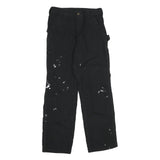 CARHARTT Mens Cotton Black Workwear Regular Straight Trousers W30 L30 Paint